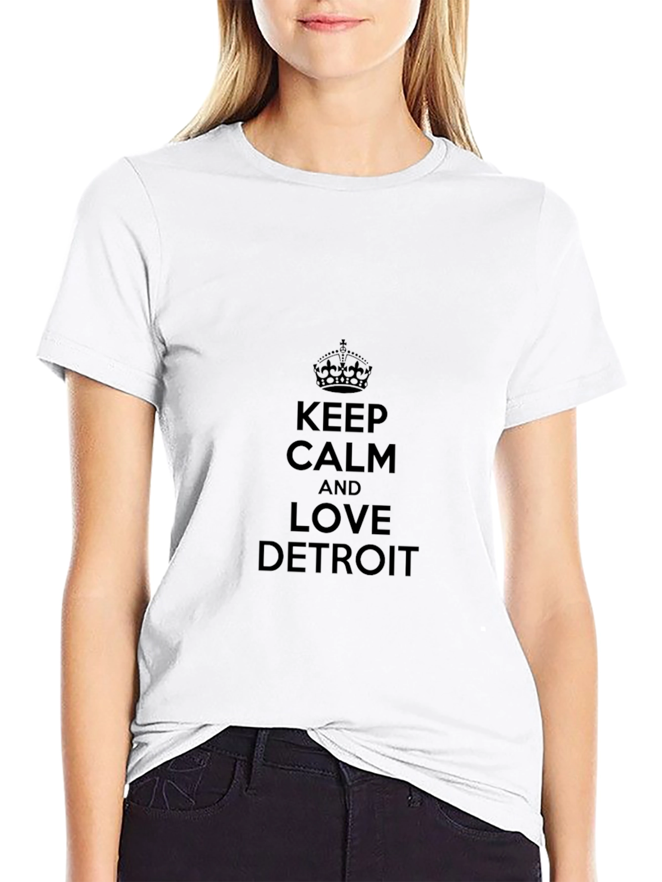 Keep Calm and Love Detroit Black T-Shirt