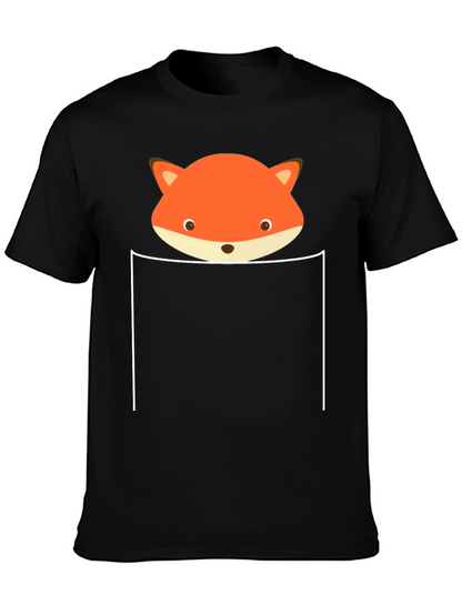 Fox Pocket T-Shirt - Cute Animal Graphic Tee