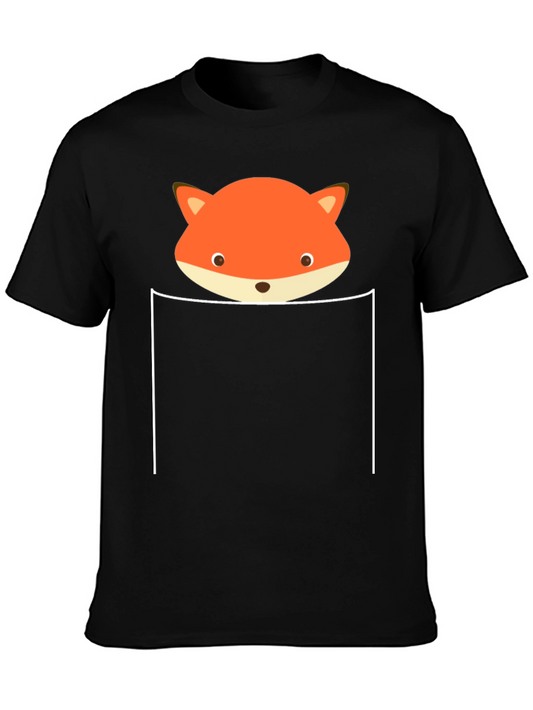 Fox Pocket T-Shirt - Cute Animal Graphic Tee