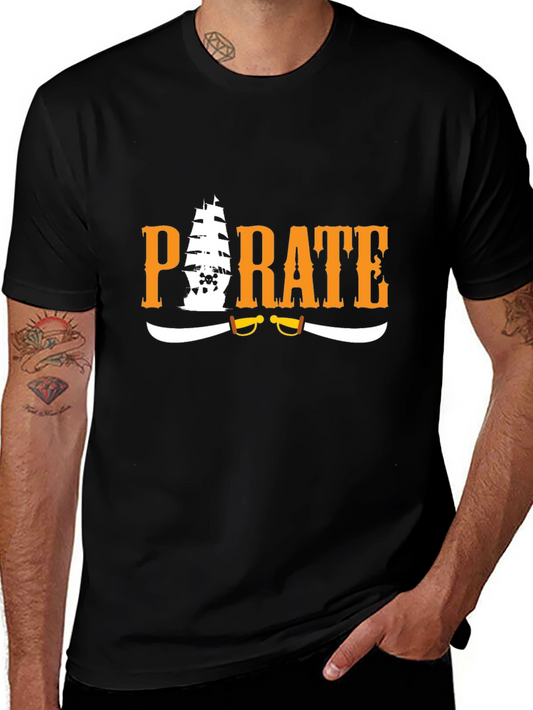 Pirate Graphic T-Shirt - Black Cotton Tee