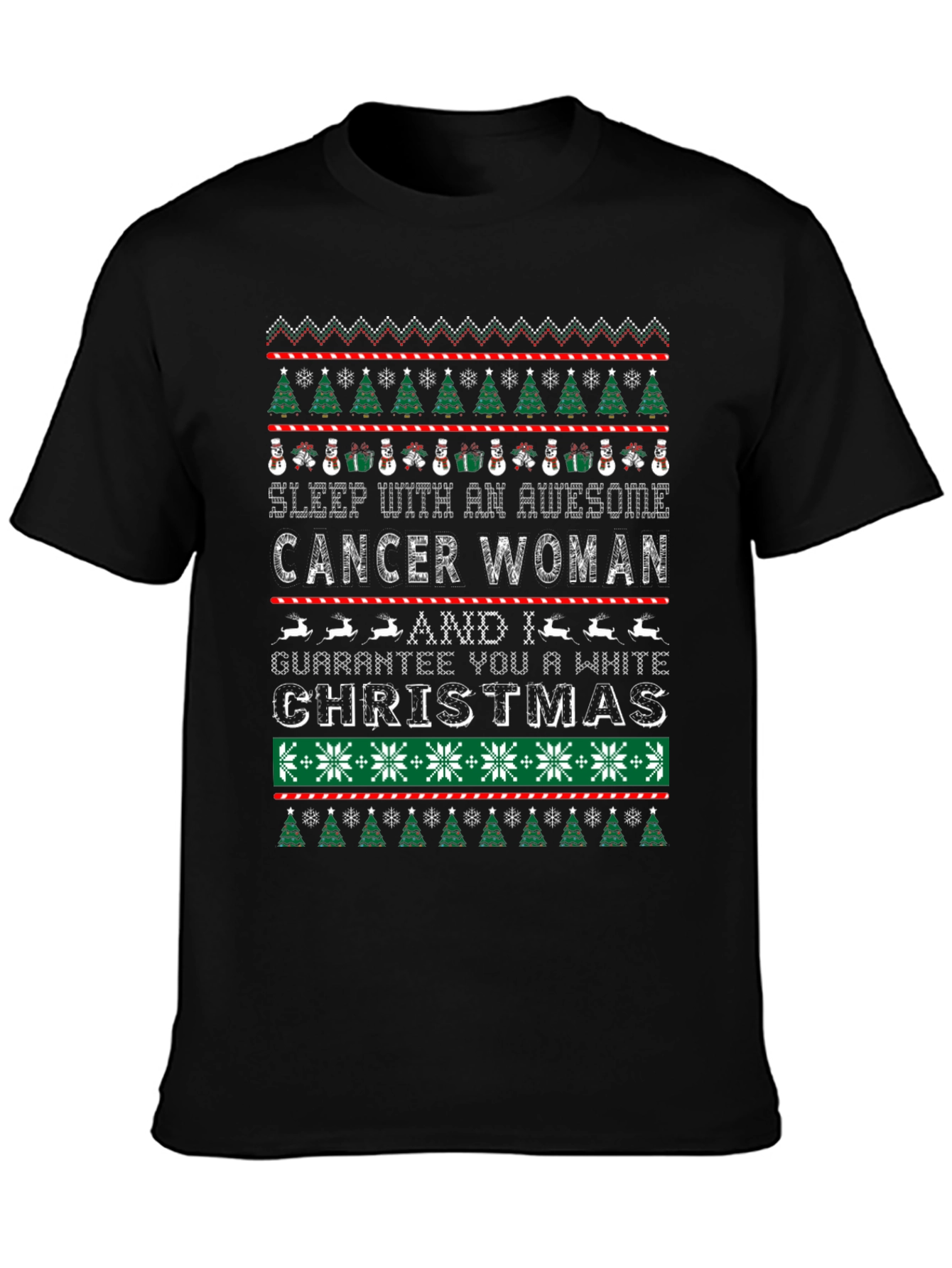 Awesome Cancer Woman Ugly Christmas Sweater T-Shirt