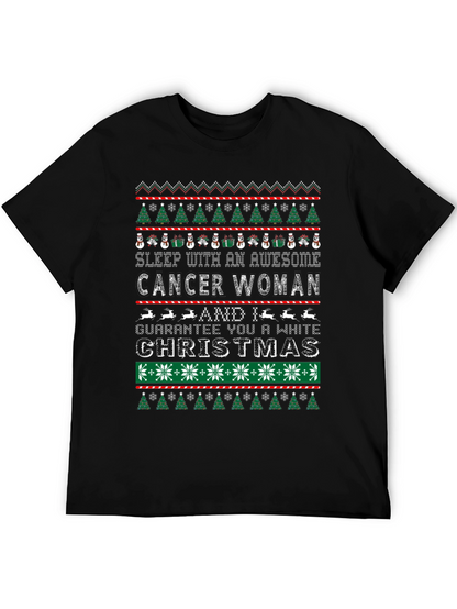 Awesome Cancer Woman Ugly Christmas Sweater T-Shirt