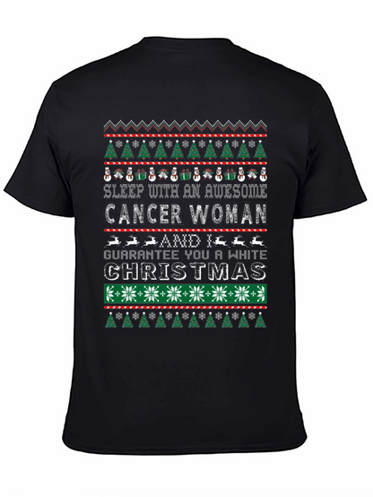 Awesome Cancer Woman Ugly Christmas Sweater T-Shirt