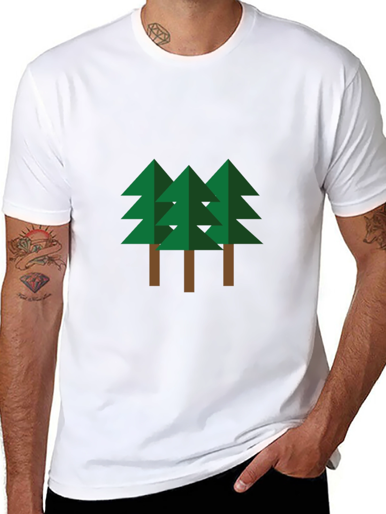 Geometric Pine Trees Graphic Tee