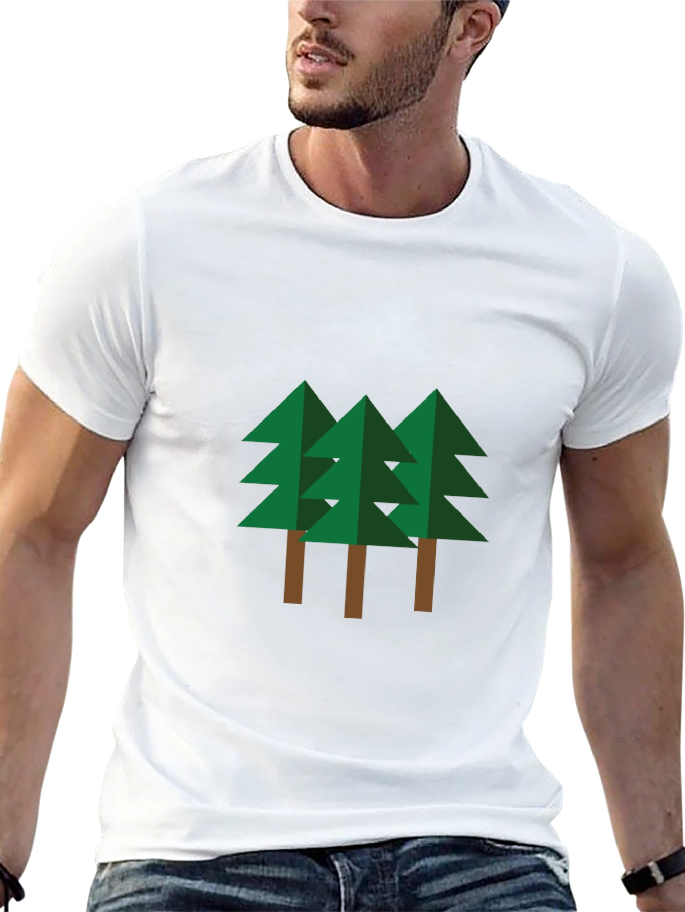 Geometric Pine Trees Graphic Tee