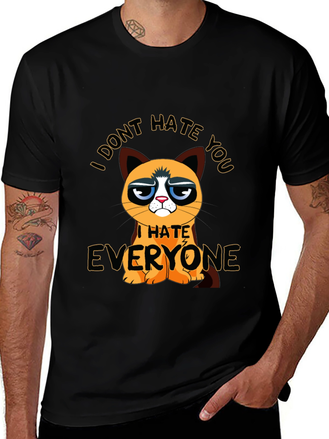 Grumpy Cat I Hate Everyone Graphic T-Shirt