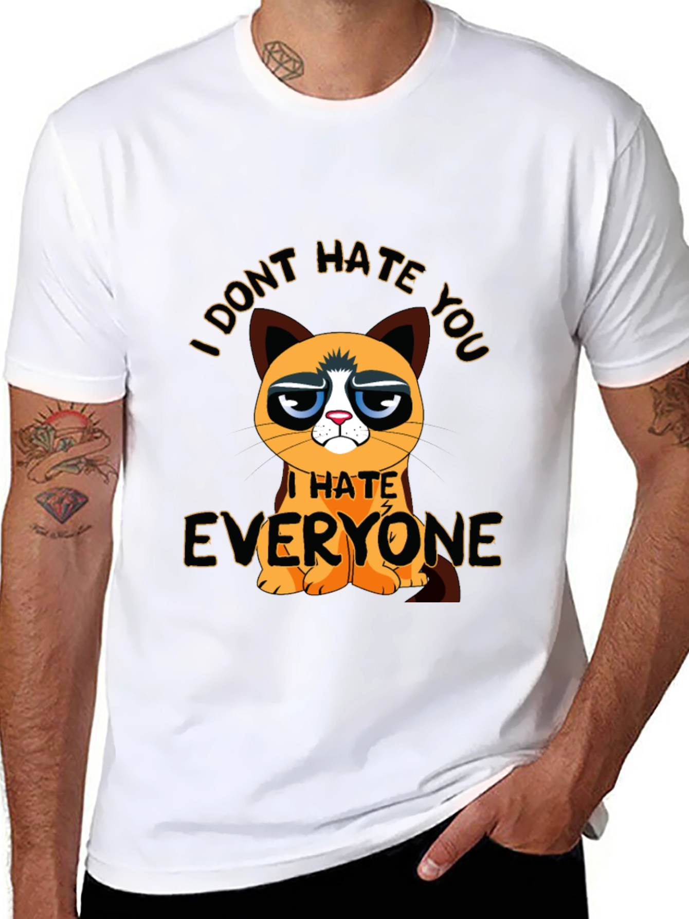 Grumpy Cat I Hate Everyone Graphic T-Shirt