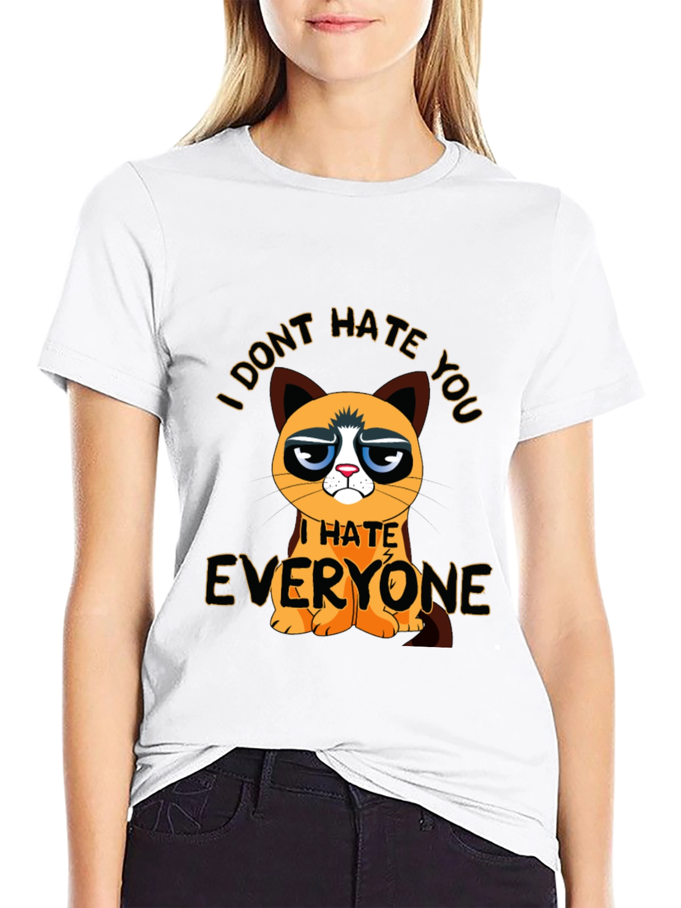 Grumpy Cat I Hate Everyone Graphic T-Shirt