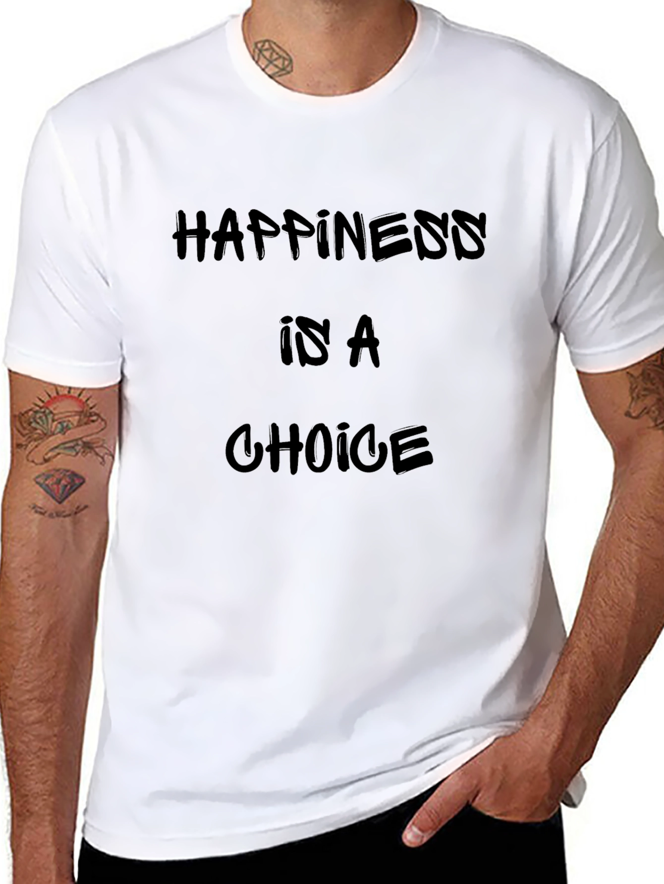 Happiness is a Choice Black Graphic T-Shirt