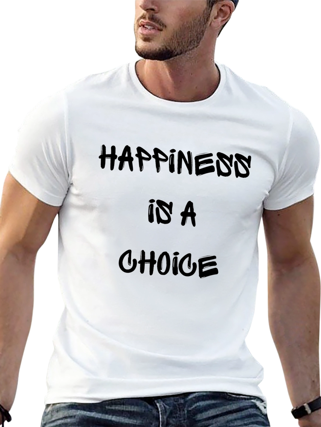 Happiness is a Choice Black Graphic T-Shirt