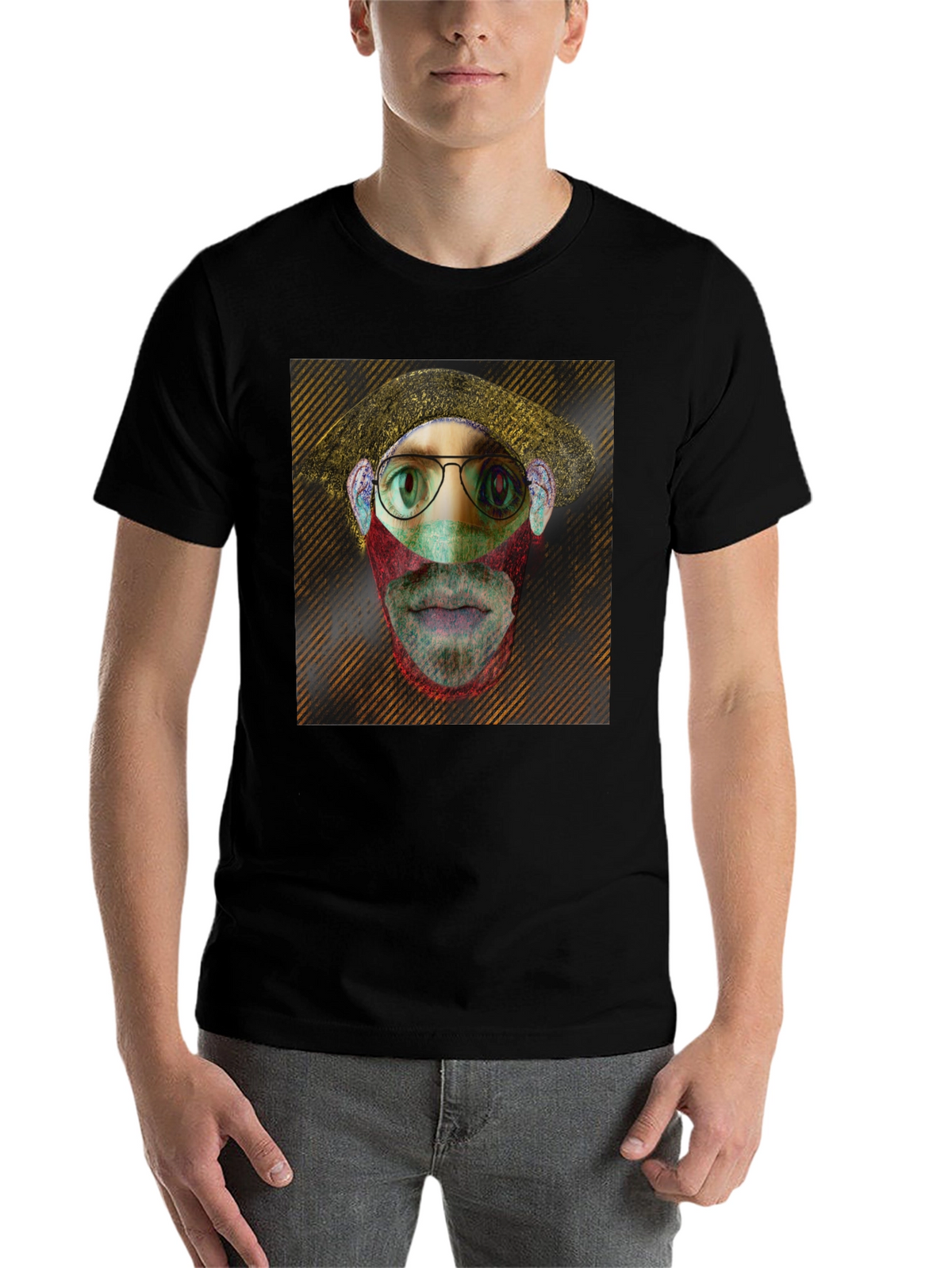 Eye-Catching Graphic Print Black T-Shirt