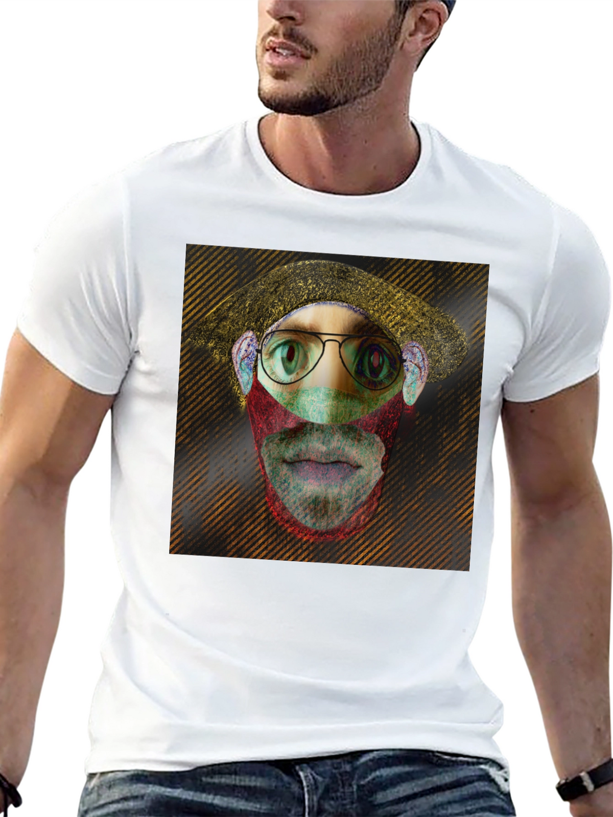 Eye-Catching Graphic Print Black T-Shirt
