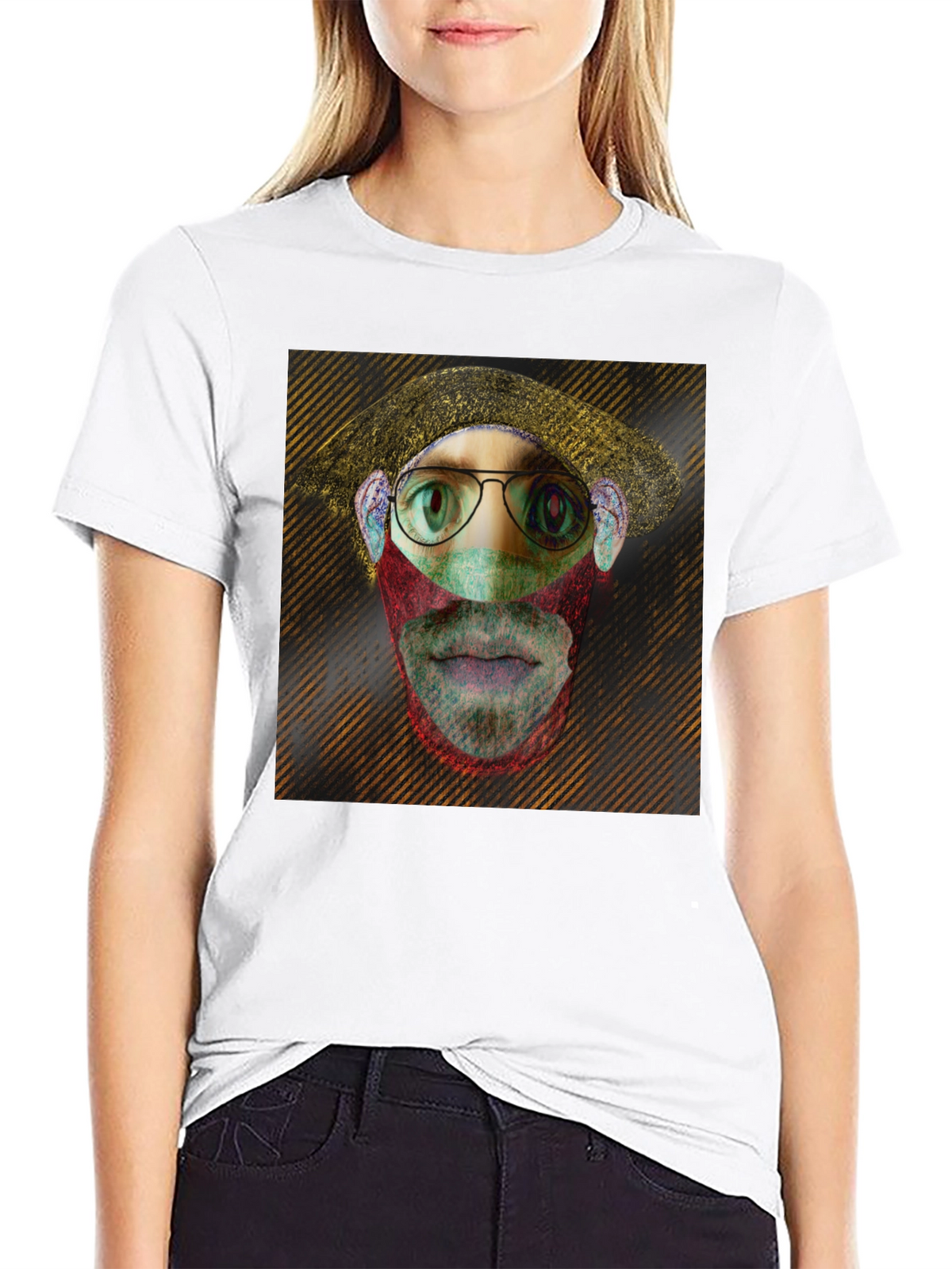 Eye-Catching Graphic Print Black T-Shirt