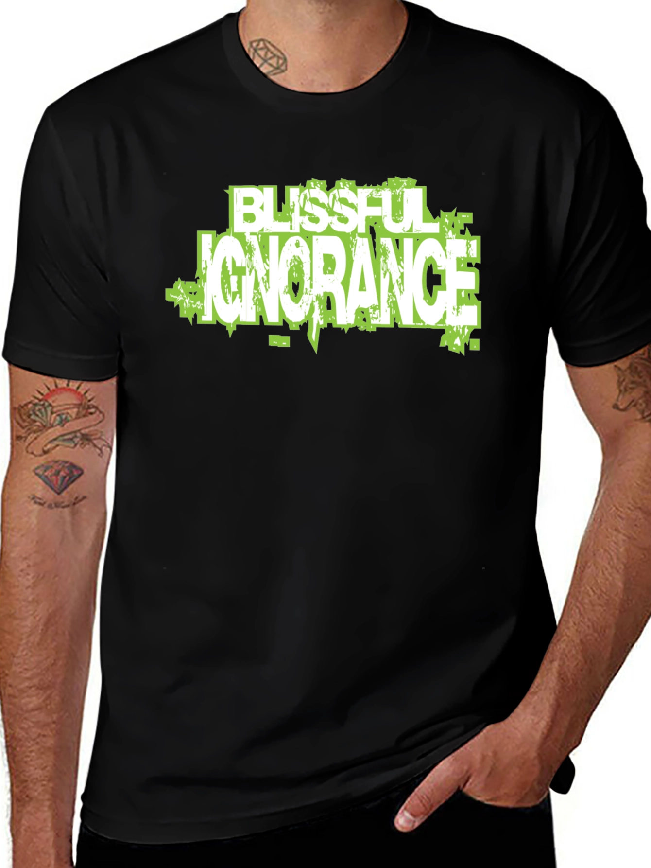 Blissful Ignorance Graphic Tee - Trendy Design