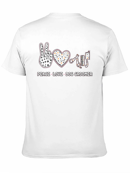 Peace Love Dog Groomer T-Shirt