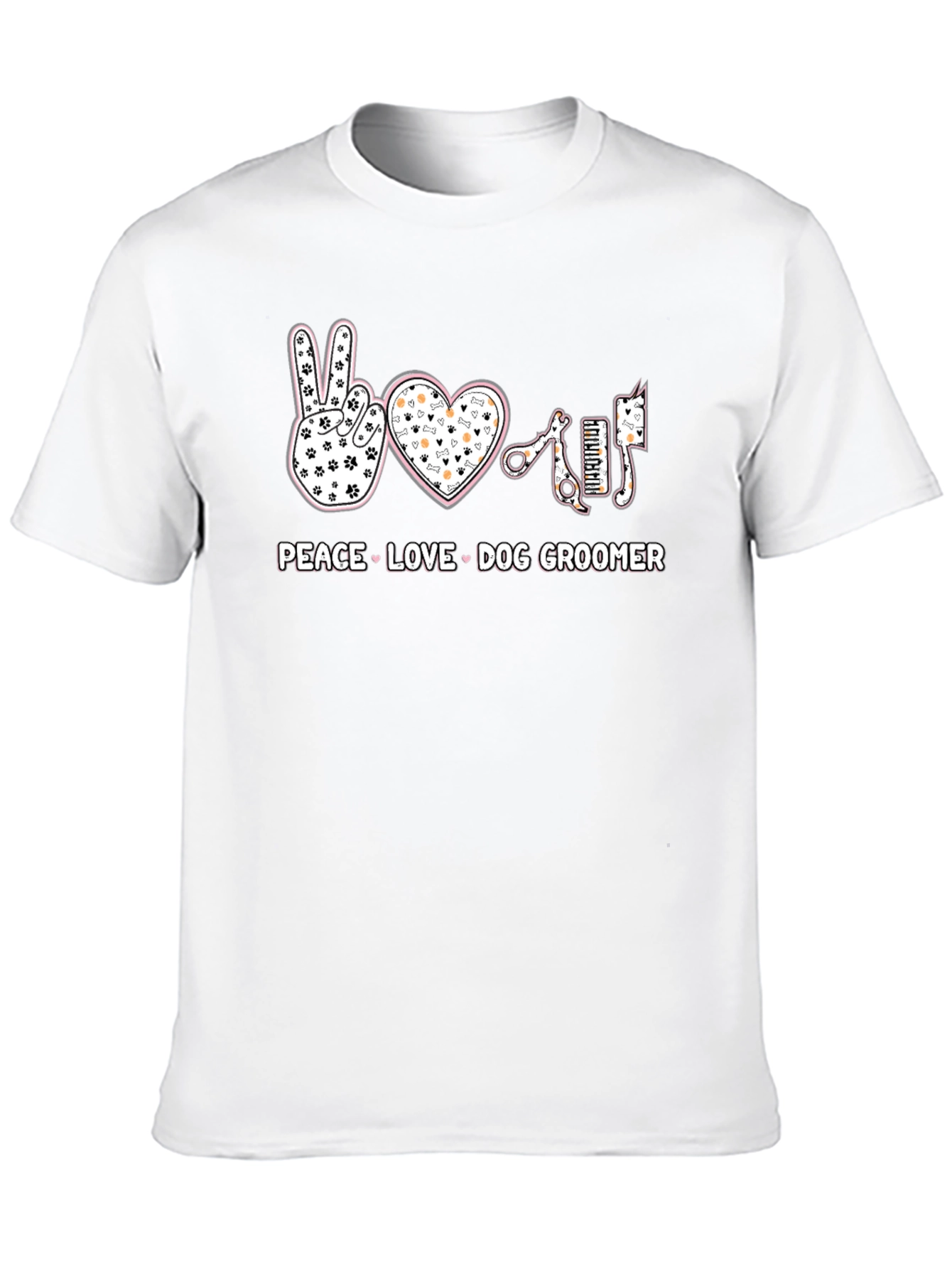 Peace Love Dog Groomer T-Shirt