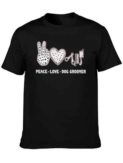 Peace Love Dog Groomer T-Shirt