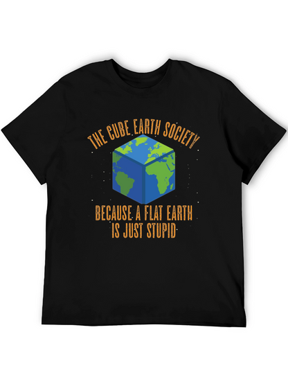 Cube Earth Society Funny Graphic T-Shirt