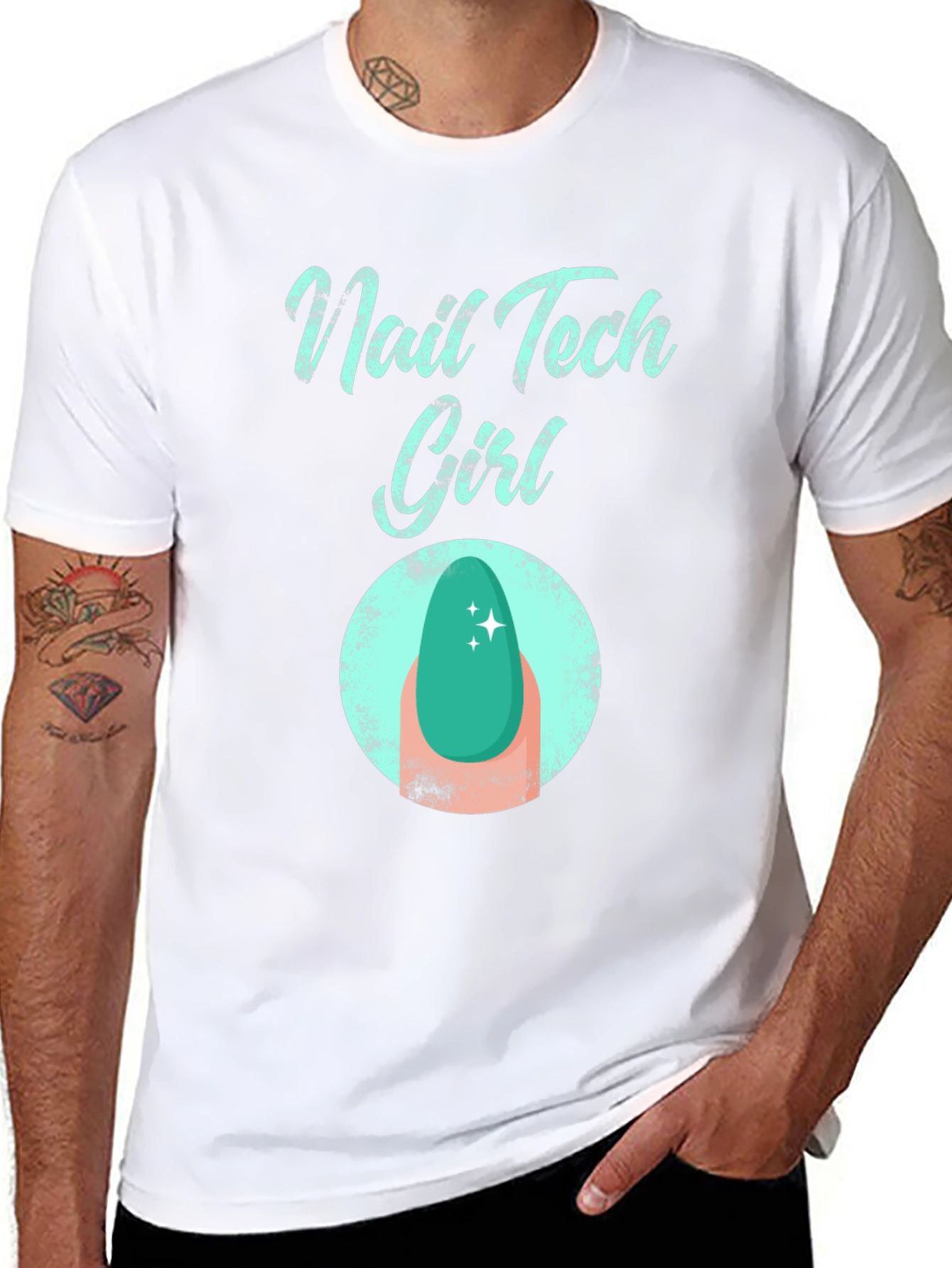 Nail Tech Girl T-Shirt - Fashionable Graphic Tee