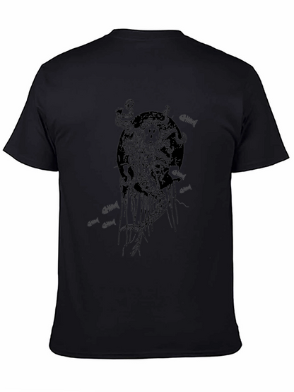 Grim Mermaid Graphic Tee - Black Cotton T-Shirt