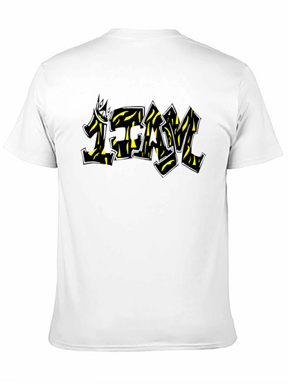 Black Graphic Tee - TEAM Yellow Graffiti Style Print
