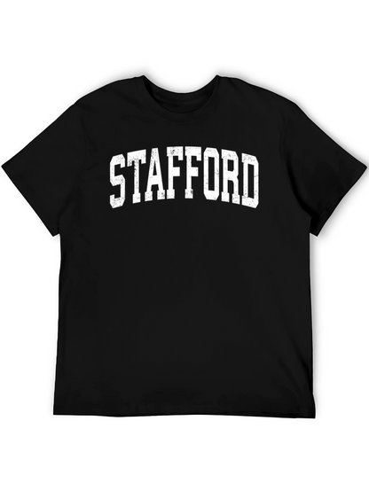 Stafford Distressed Print Black T-Shirt