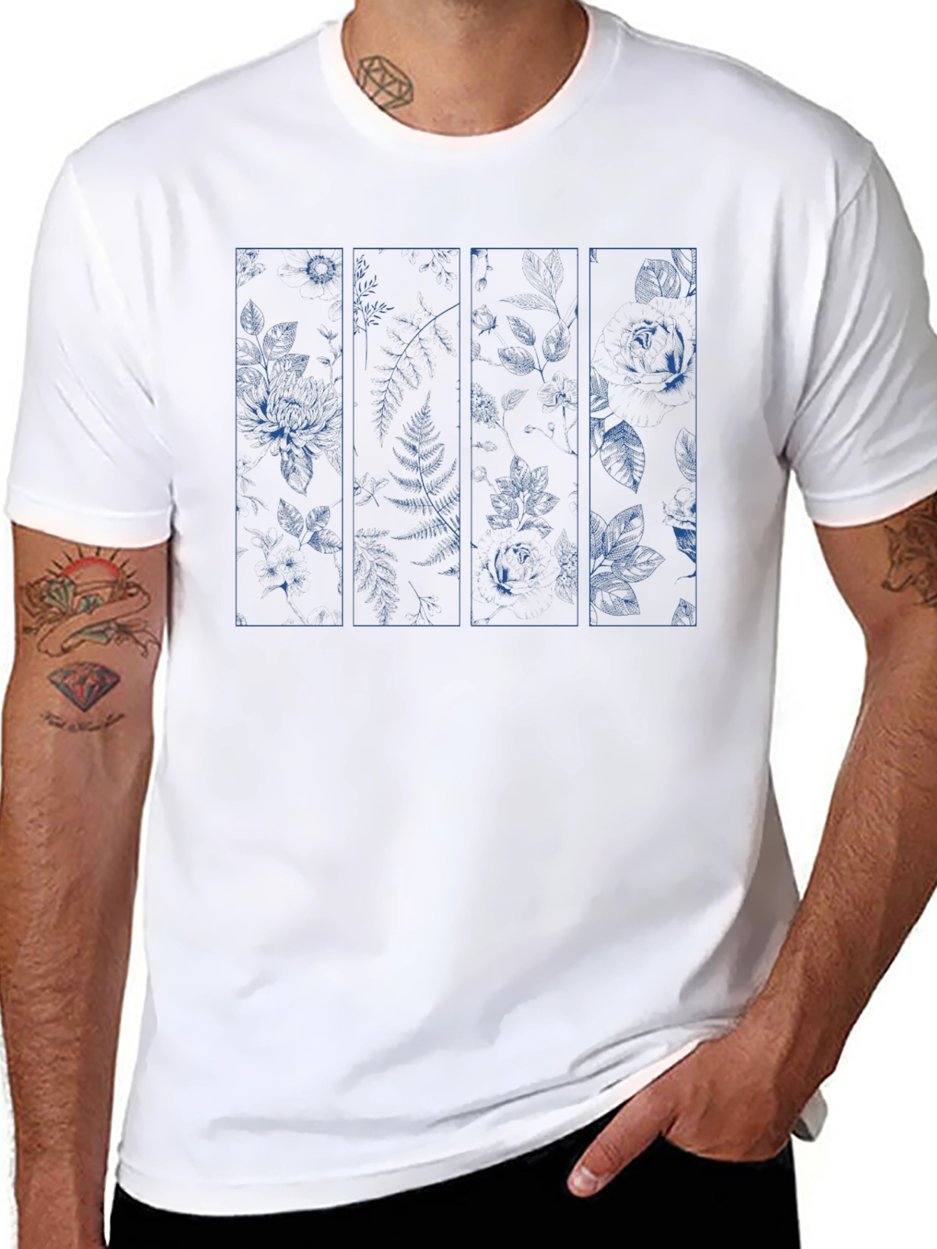 Floral Panel Graphic Print T-Shirt