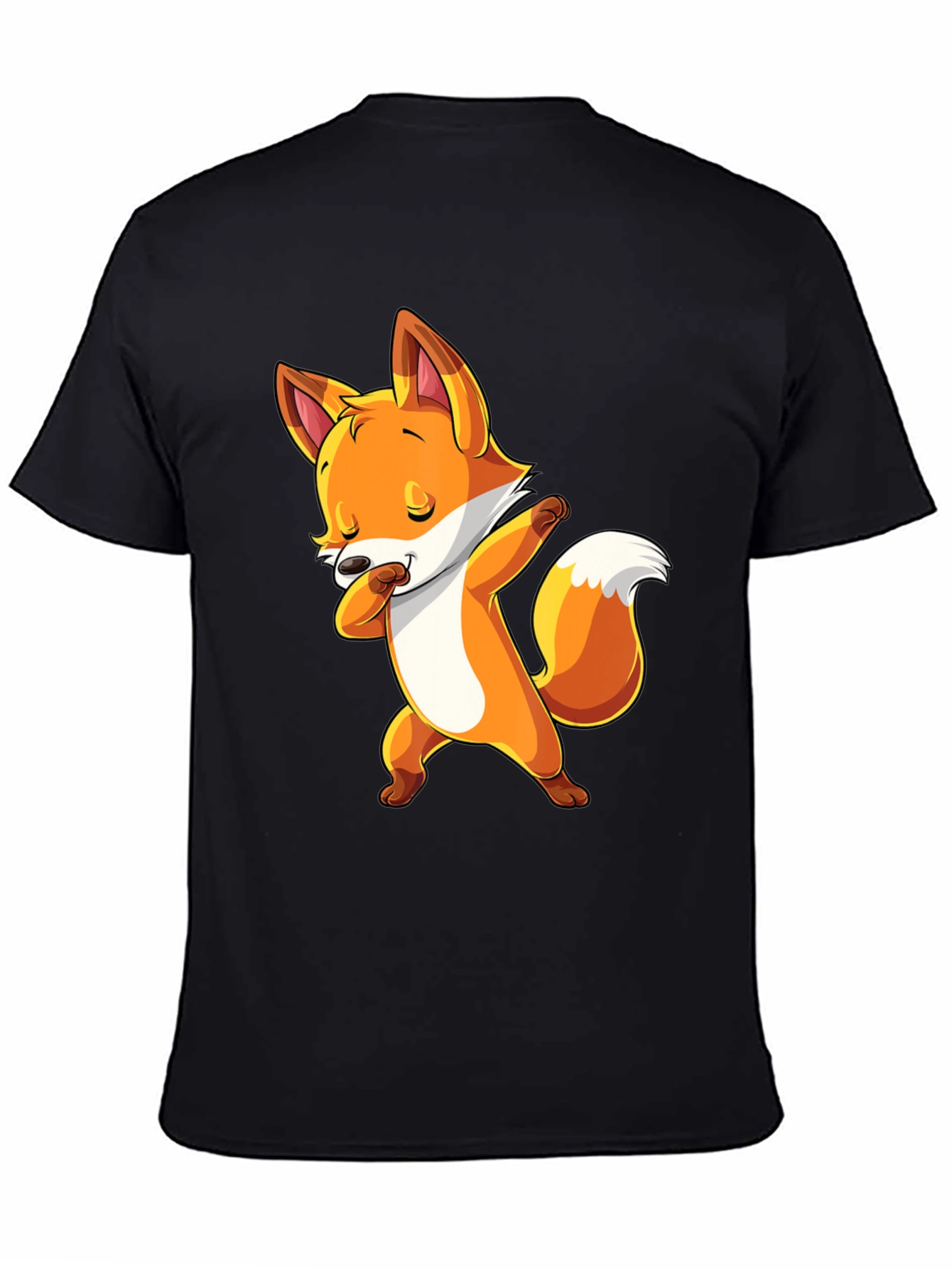 Dabbing Fox Graphic Tee - Trendy Black T-Shirt