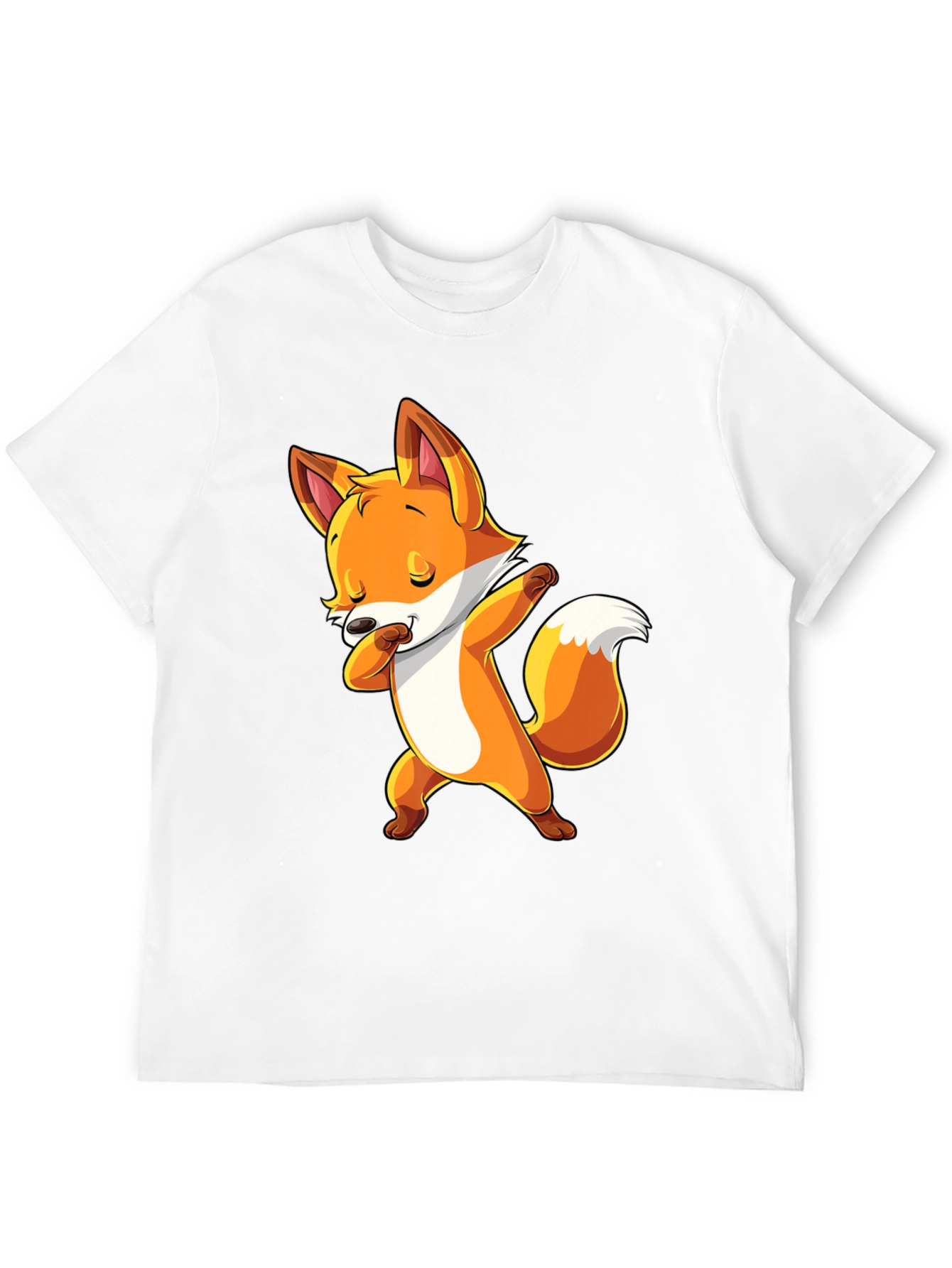 Dabbing Fox Graphic Tee - Trendy Black T-Shirt