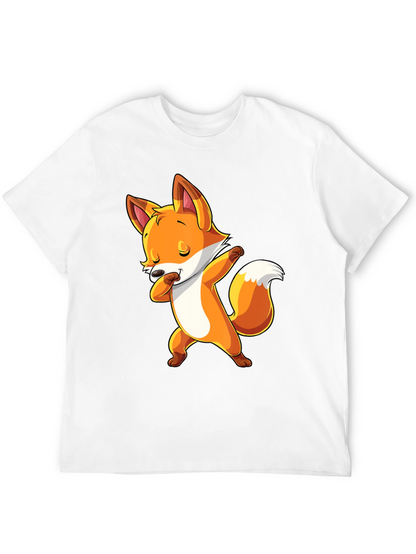 Dabbing Fox Graphic Tee - Trendy Black T-Shirt