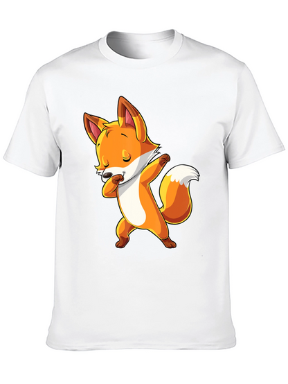 Dabbing Fox Graphic Tee - Trendy Black T-Shirt