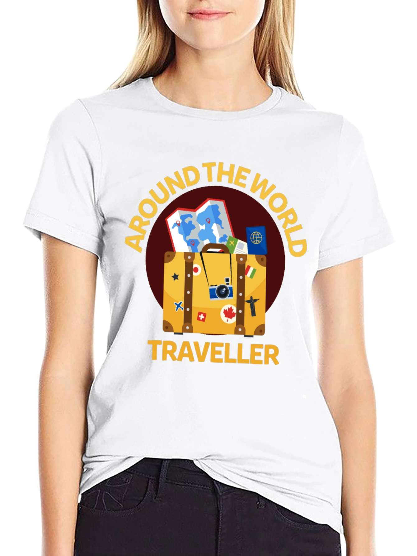 Around The World Traveler Black T-Shirt