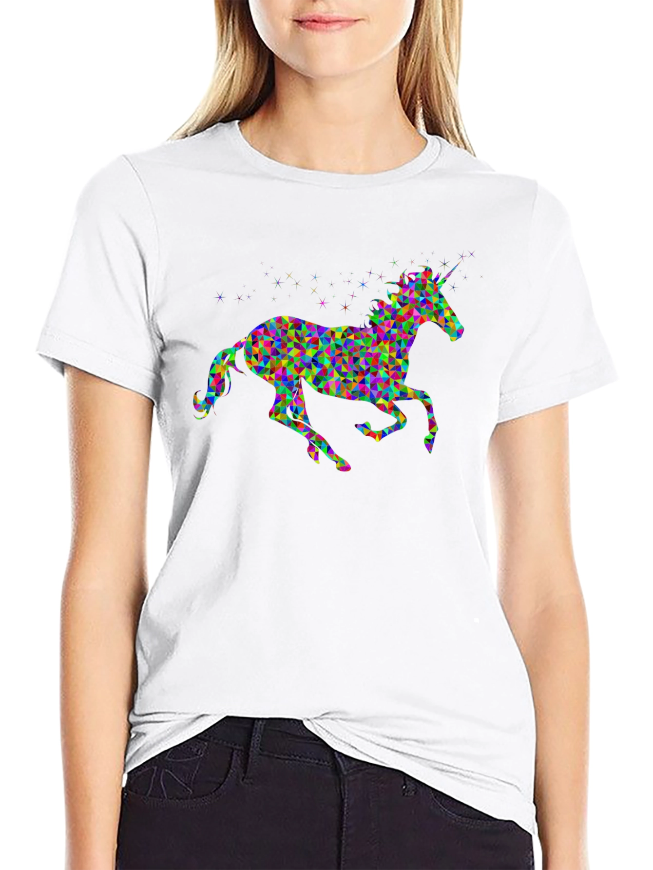 Geometric Unicorn Graphic T-Shirt