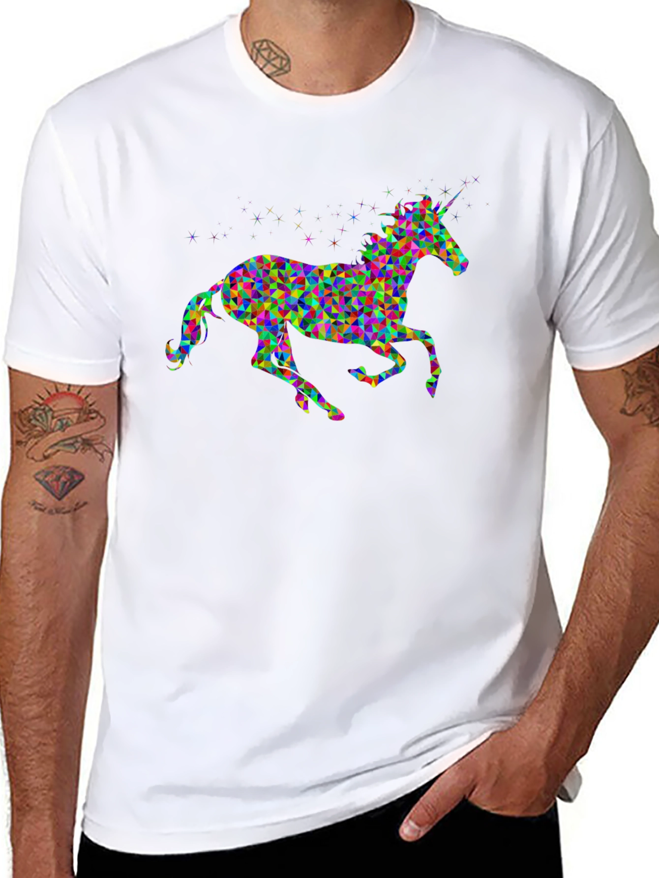 Geometric Unicorn Graphic T-Shirt