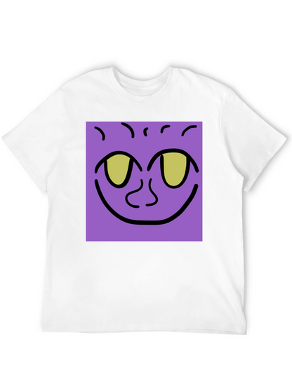 Purple Face Graphic Tee - Black Cotton Shirt