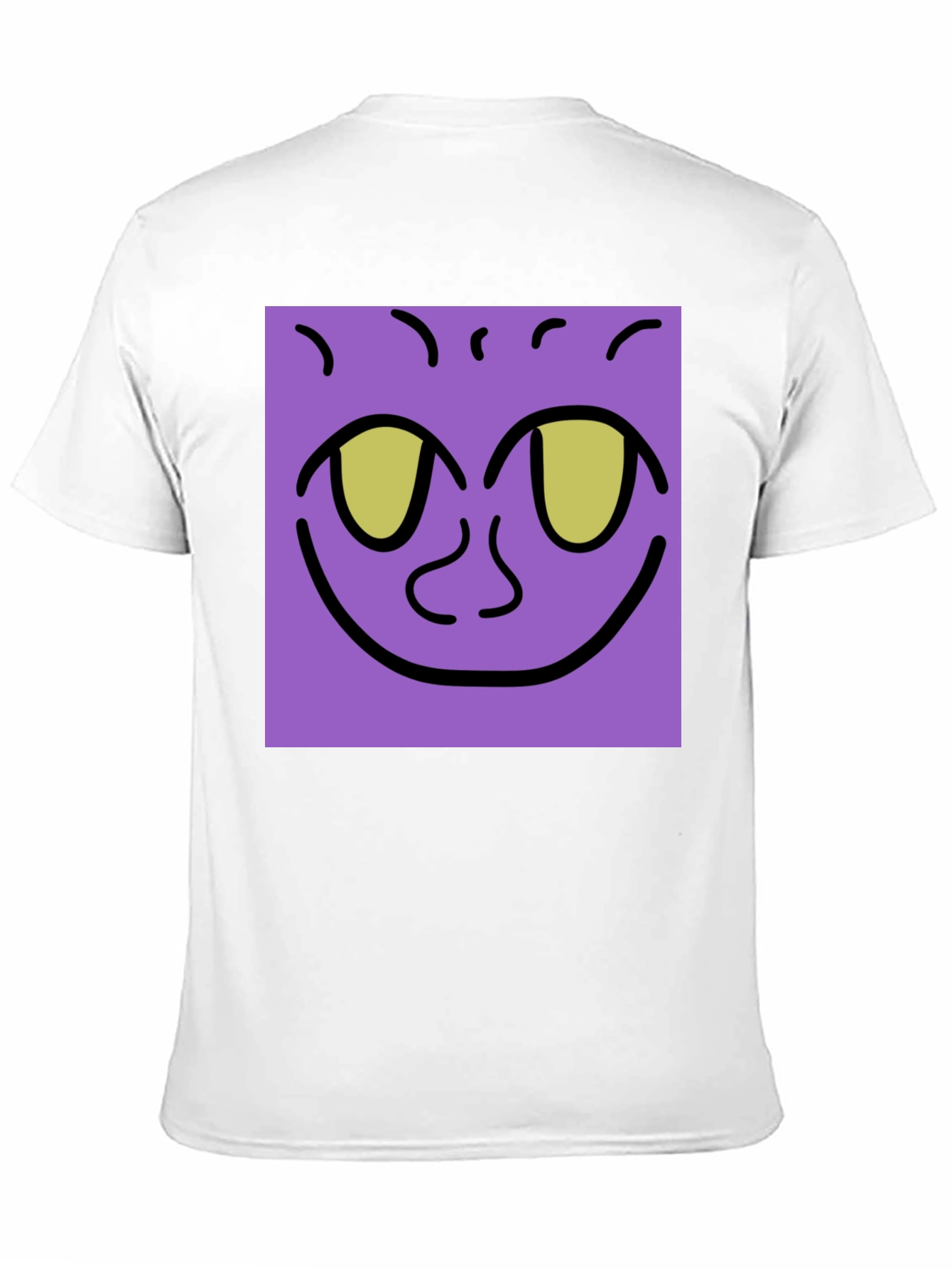 Purple Face Graphic Tee - Black Cotton Shirt