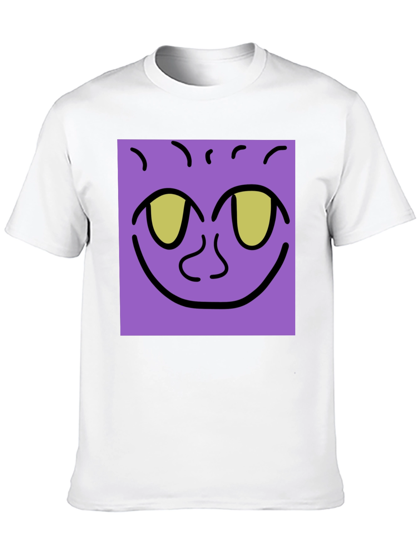 Purple Face Graphic Tee - Black Cotton Shirt