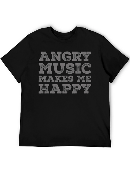 Angry Music Makes Me Happy Graphic T-Shirt