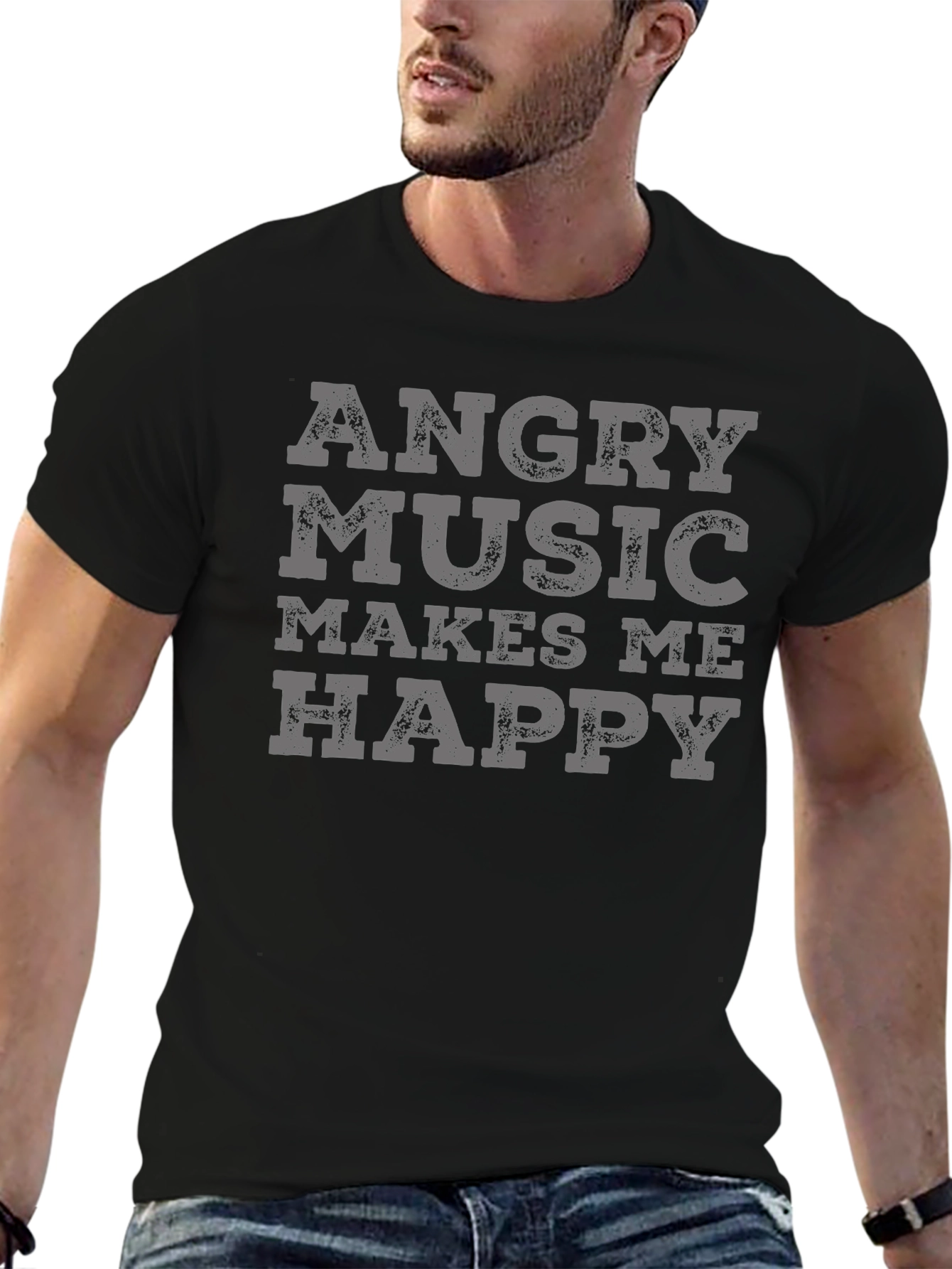 Angry Music Makes Me Happy Graphic T-Shirt