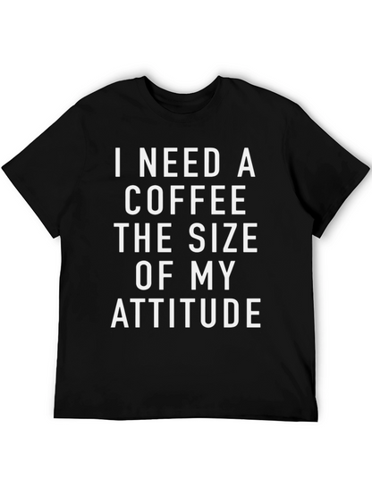 Coffee & Attitude Graphic T-Shirt - Black