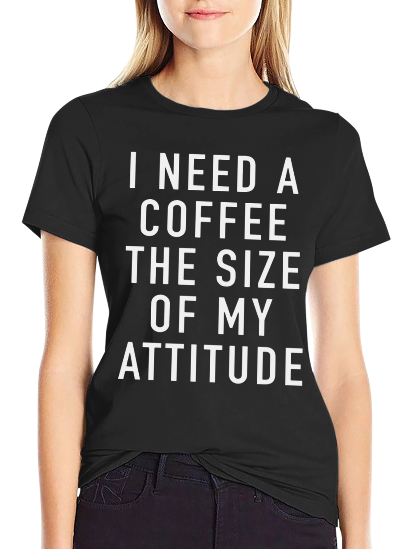 Coffee & Attitude Graphic T-Shirt - Black