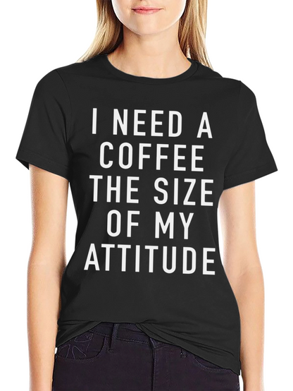Coffee & Attitude Graphic T-Shirt - Black