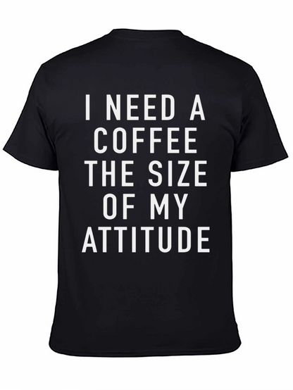 Coffee & Attitude Graphic T-Shirt - Black
