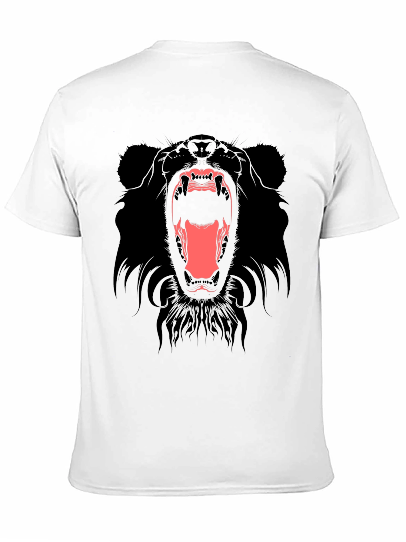 Mens Black T-Shirt with Roaring Bear Graphic