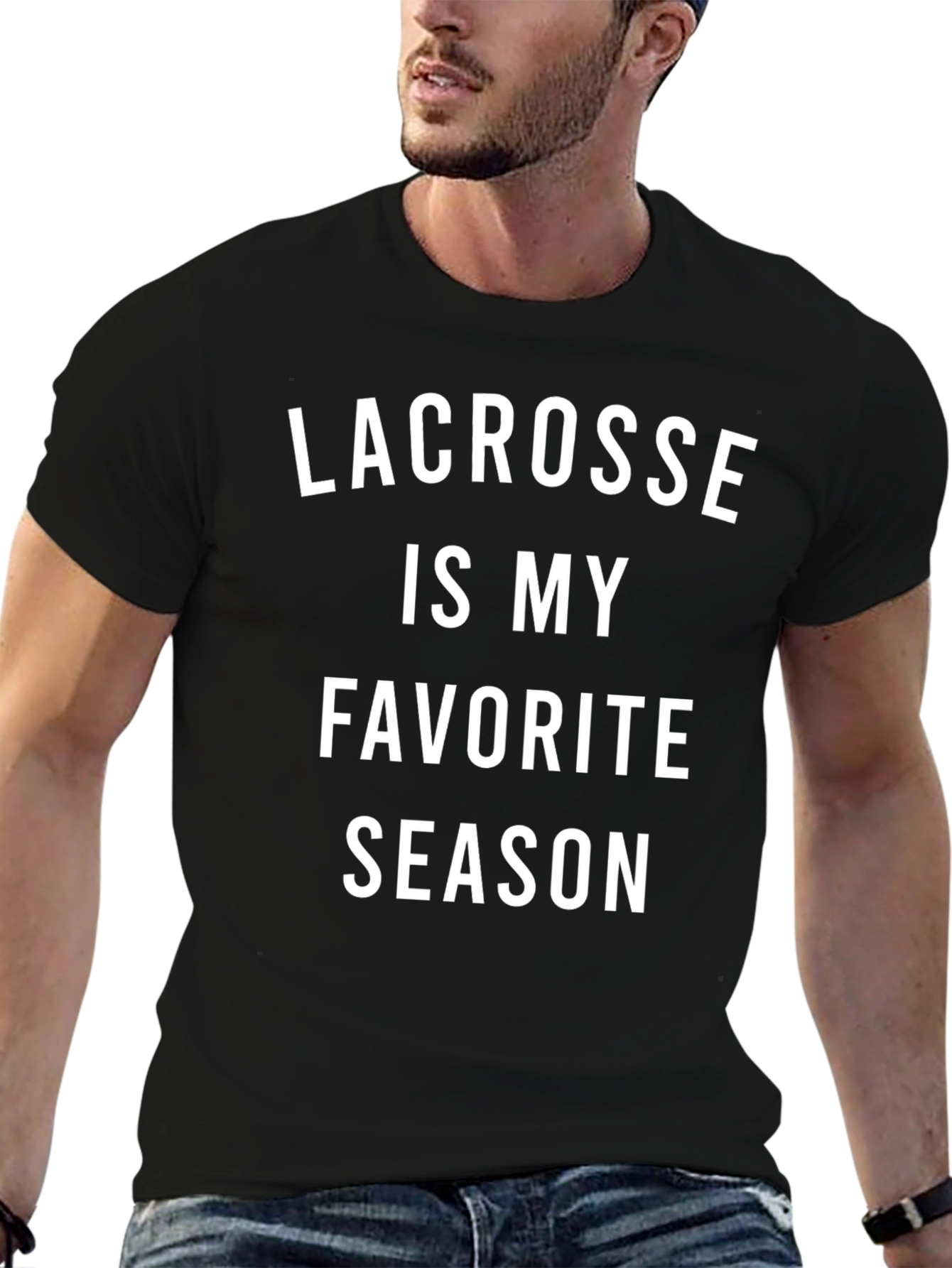 Lacrosse is My Favorite Season Black T-Shirt