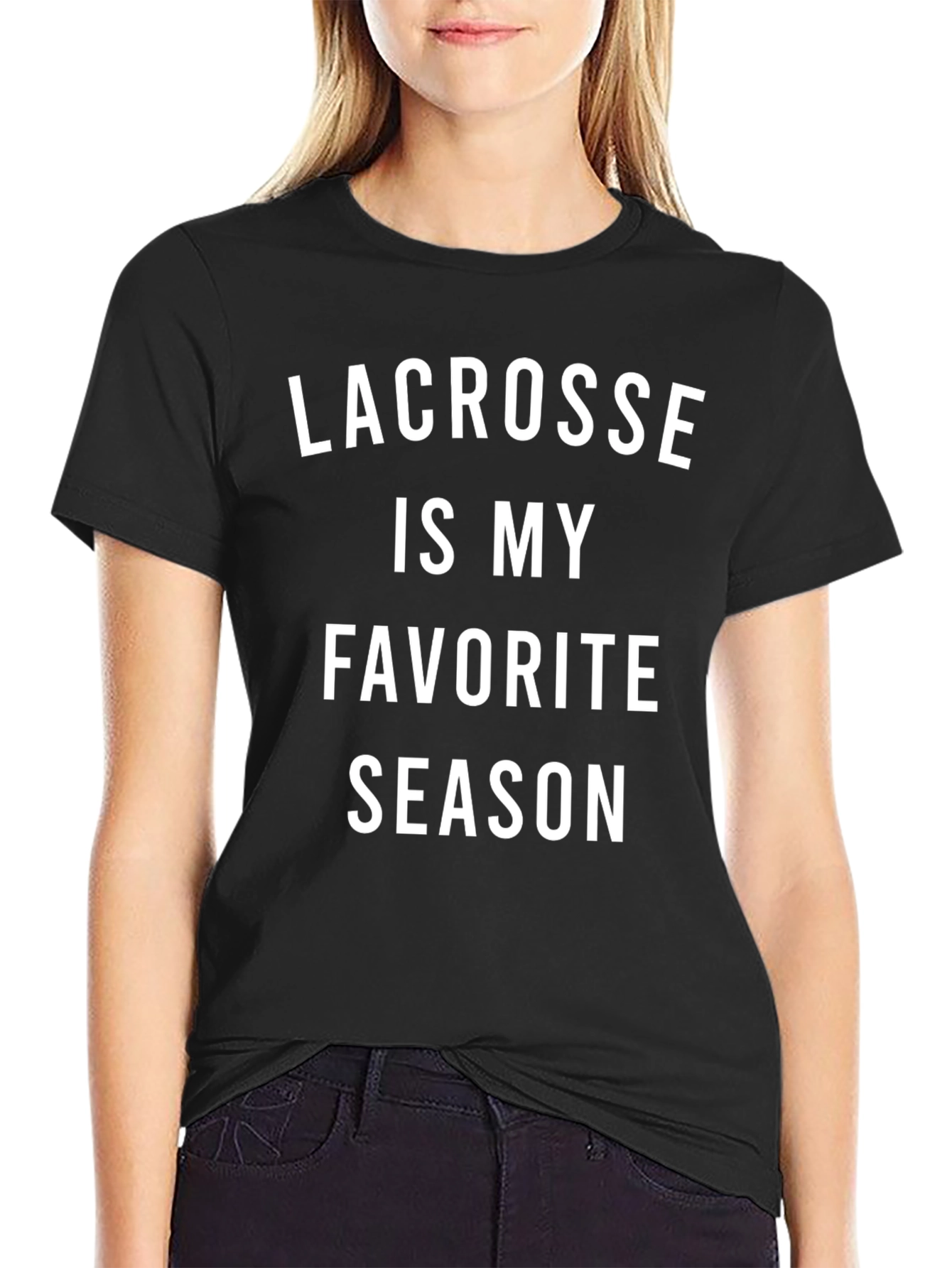 Lacrosse is My Favorite Season Black T-Shirt