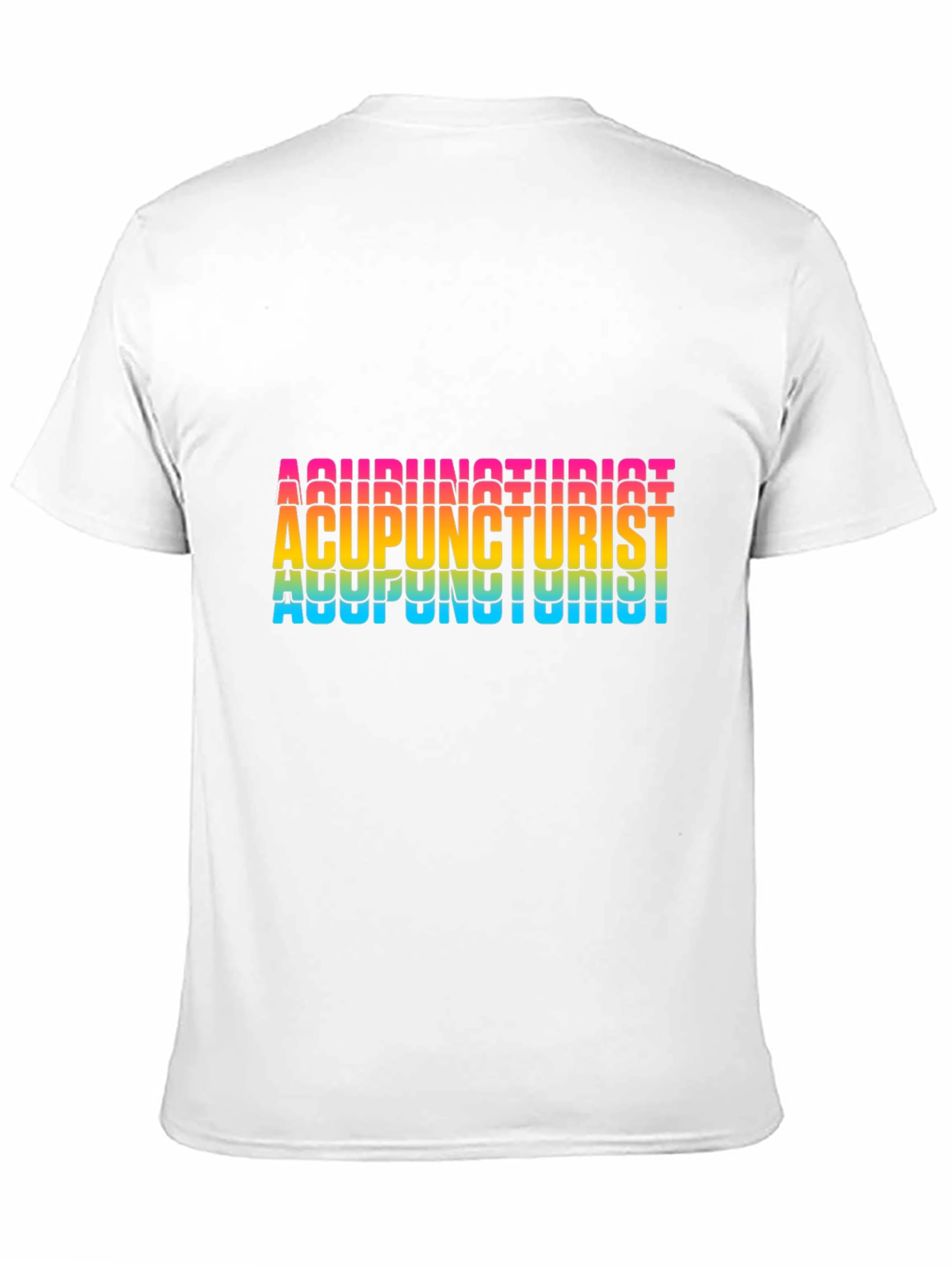 Acupuncturist Rainbow Text Black T-Shirt