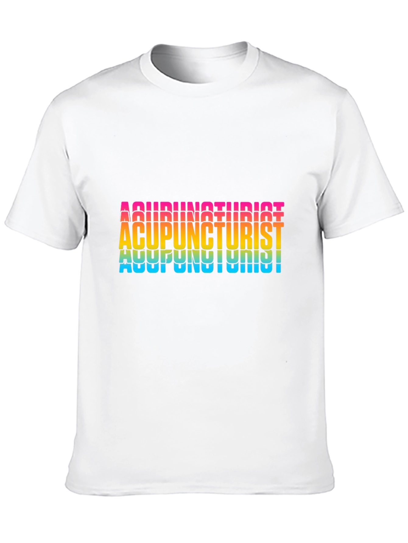 Acupuncturist Rainbow Text Black T-Shirt