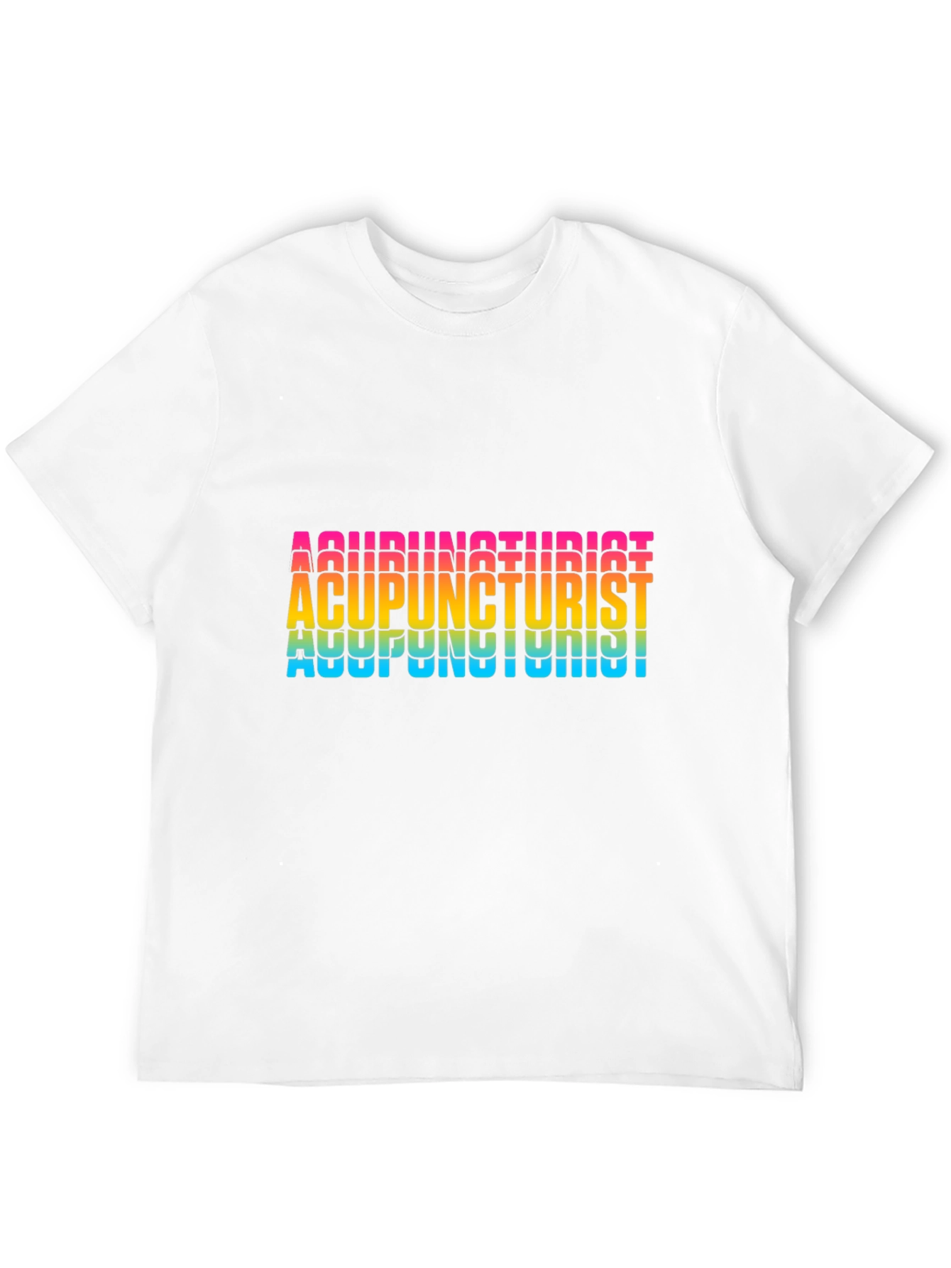 Acupuncturist Rainbow Text Black T-Shirt