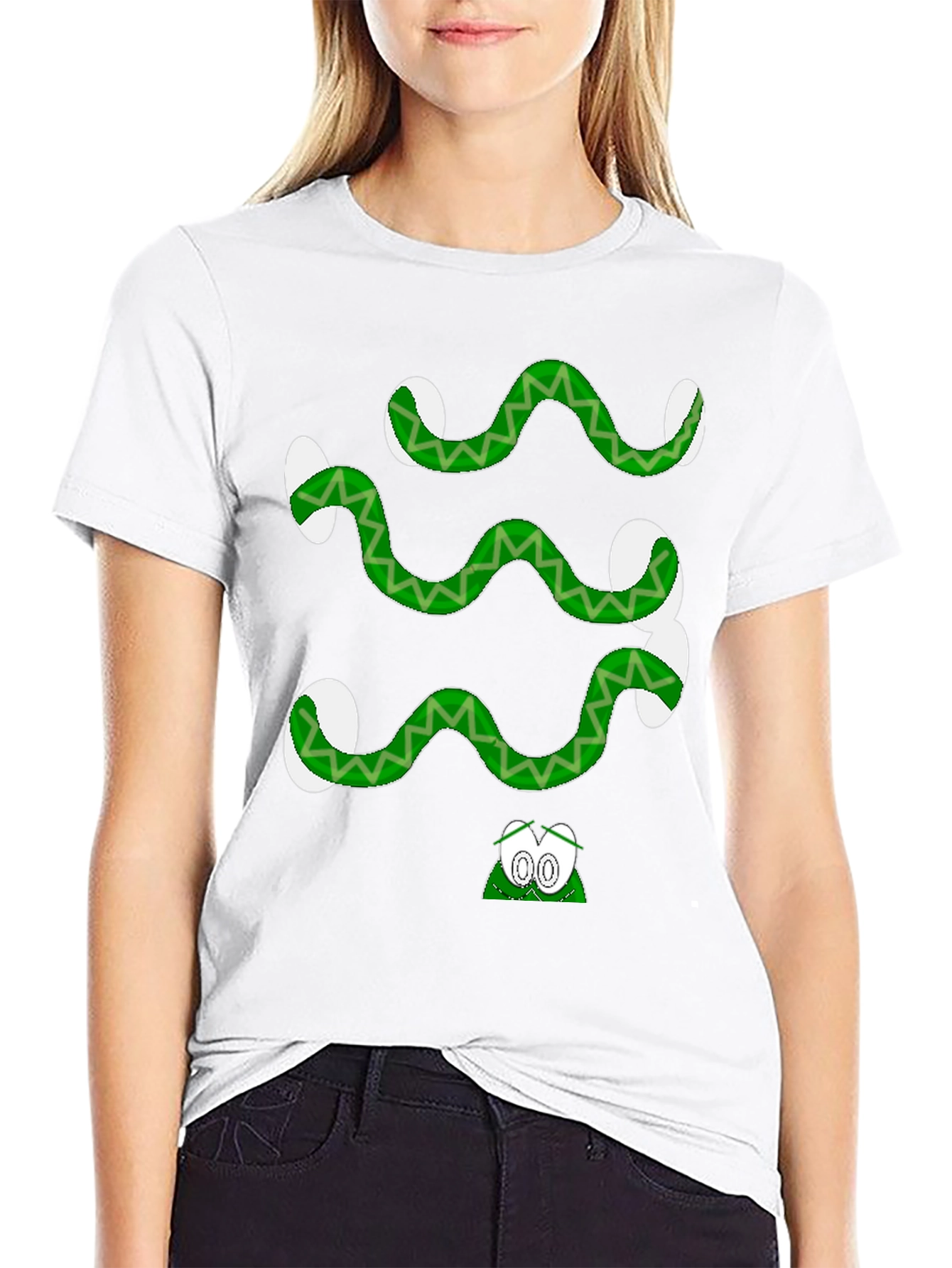 Cartoon Snake Graphic Tee - Quirky Style